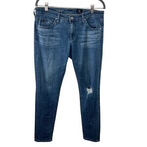 AG Adriano Goldschmied The Legging Ankle Jean Super Skinny Ankle Blue Stretch 30